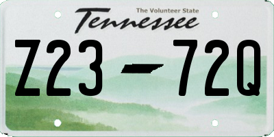 TN license plate Z2372Q