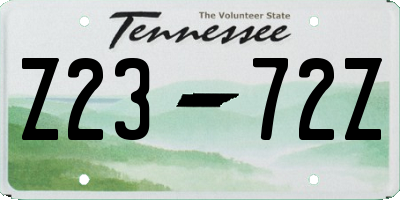 TN license plate Z2372Z