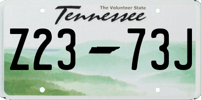 TN license plate Z2373J
