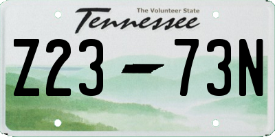 TN license plate Z2373N