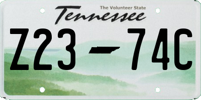 TN license plate Z2374C
