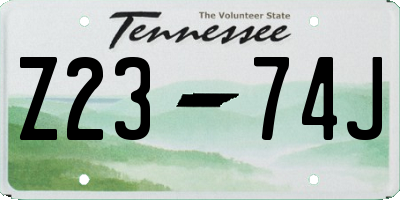 TN license plate Z2374J