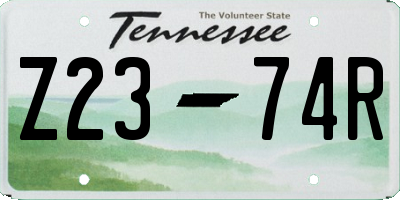 TN license plate Z2374R