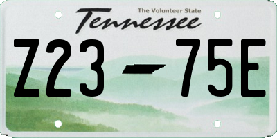 TN license plate Z2375E