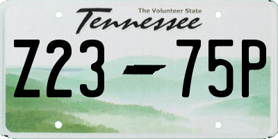 TN license plate Z2375P