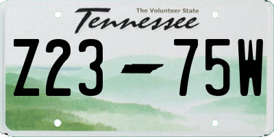 TN license plate Z2375W