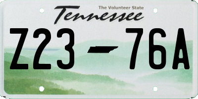TN license plate Z2376A