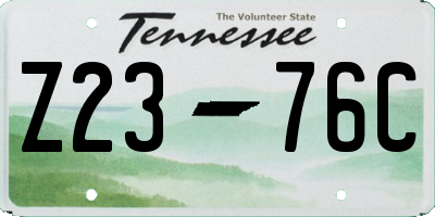 TN license plate Z2376C