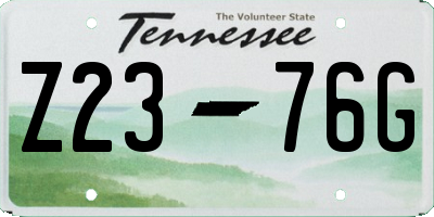 TN license plate Z2376G