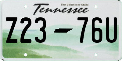 TN license plate Z2376U
