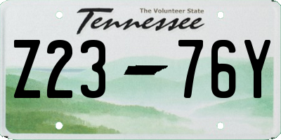 TN license plate Z2376Y