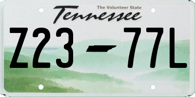 TN license plate Z2377L