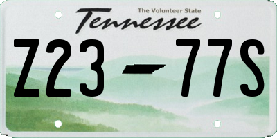 TN license plate Z2377S