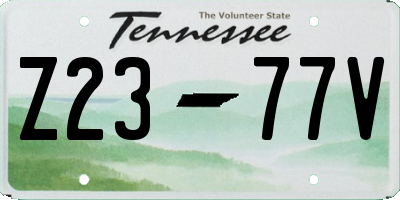 TN license plate Z2377V