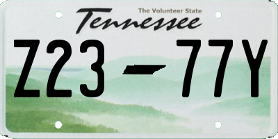 TN license plate Z2377Y
