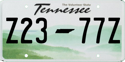 TN license plate Z2377Z
