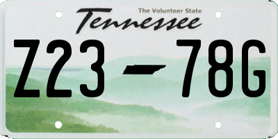 TN license plate Z2378G