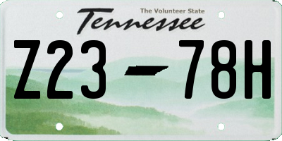 TN license plate Z2378H