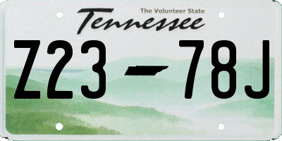 TN license plate Z2378J