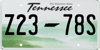 TN license plate Z2378S