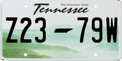 TN license plate Z2379W