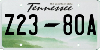 TN license plate Z2380A