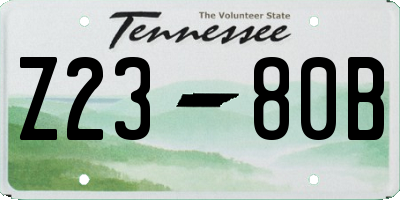 TN license plate Z2380B