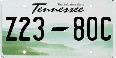 TN license plate Z2380C
