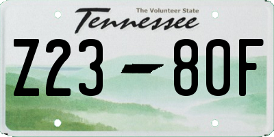 TN license plate Z2380F