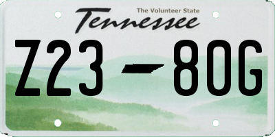 TN license plate Z2380G