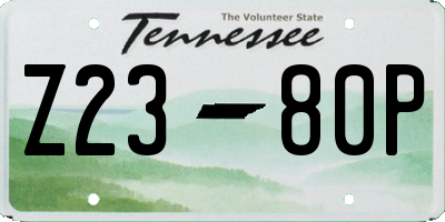TN license plate Z2380P