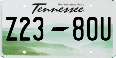 TN license plate Z2380U