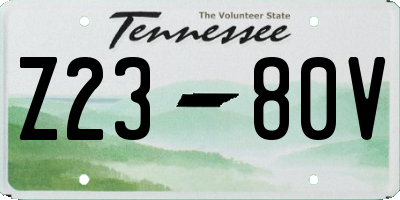 TN license plate Z2380V
