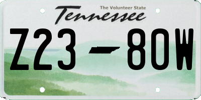 TN license plate Z2380W