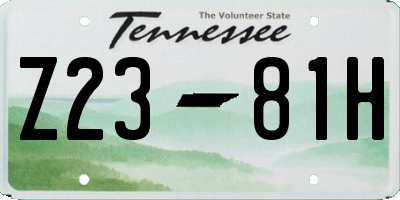 TN license plate Z2381H
