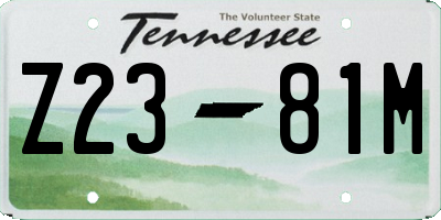 TN license plate Z2381M