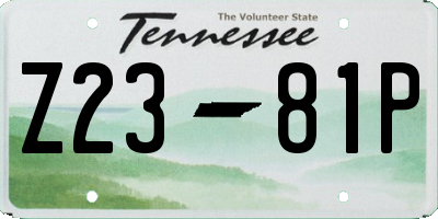 TN license plate Z2381P
