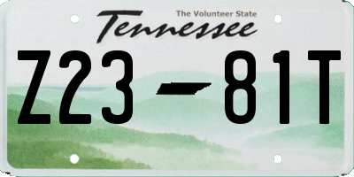 TN license plate Z2381T