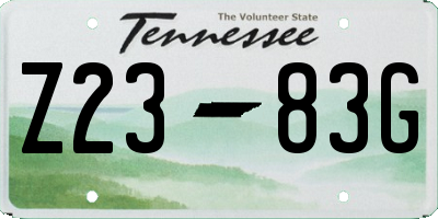 TN license plate Z2383G