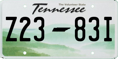 TN license plate Z2383I