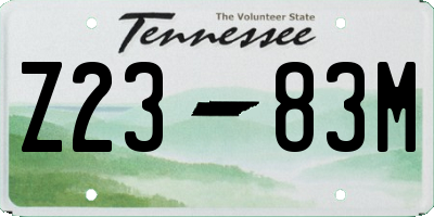 TN license plate Z2383M