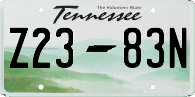 TN license plate Z2383N