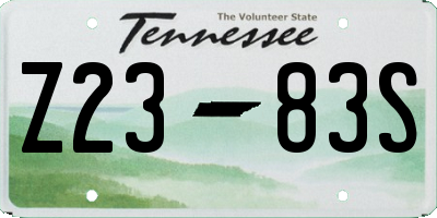 TN license plate Z2383S