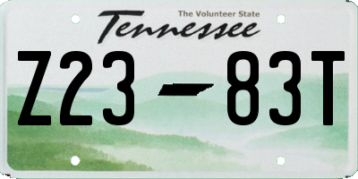 TN license plate Z2383T