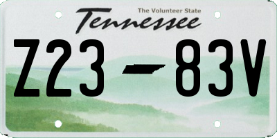 TN license plate Z2383V
