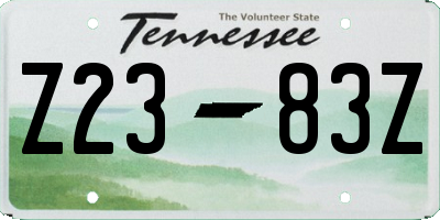 TN license plate Z2383Z