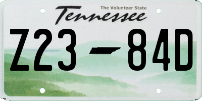 TN license plate Z2384D