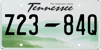 TN license plate Z2384Q