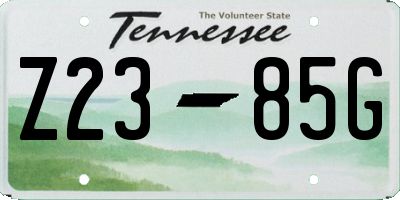 TN license plate Z2385G