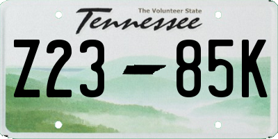 TN license plate Z2385K